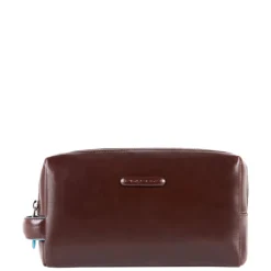 Toilettassen>Piquadro Black Square Beauty bag 2 zippers brown
