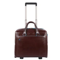 Handbagage Trolleys|Laptop Trolleys>Piquadro Black Square Briefcase with wheels brown