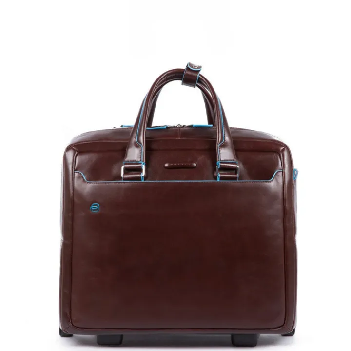 Handbagage Trolleys|Laptop Trolleys>Piquadro Black Square Briefcase with wheels brown
