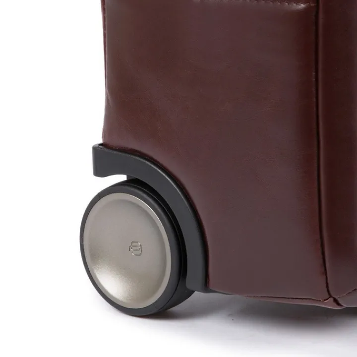 Handbagage Trolleys|Laptop Trolleys>Piquadro Black Square Briefcase with wheels brown