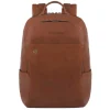 Kleine Rugzakken|13 Inch Laptoptassen>Piquadro Black Square Computer Backpack with iPad Compartment tobacco