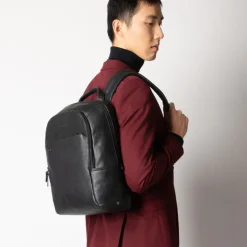 Kleine Rugzakken|Heren Rugzakken>Piquadro Black Square Computer Backpack with iPad Compartment black II