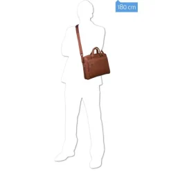 Herentassen|15 Inch Laptoptassen>Piquadro Black Square Portfolio Computer Briefcase with iPad Compartment tobacco