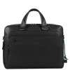 Herentassen|15 Inch Laptoptassen>Piquadro Black Square Portfolio Computer Briefcase with iPad Compartment black