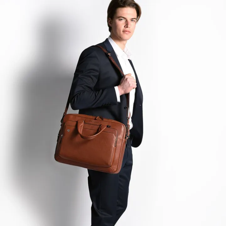 Herentassen|15 Inch Laptoptassen>Piquadro Black Square Portfolio Computer Briefcase with iPad Compartment black