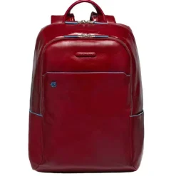 13 Inch Laptoptassen|Laptop Rugzakken>Piquadro Blue Square Backpack red