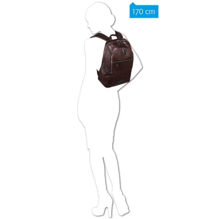 13 Inch Laptoptassen|Laptop Rugzakken>Piquadro Blue Square Backpack black