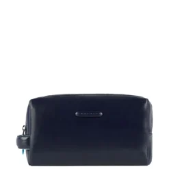 Toilettassen>Piquadro Blue Square Beauty bag 2 zippers brown