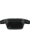Heuptassen|Crossbody>Piquadro Blue Square Bum Bag iPad Mini black