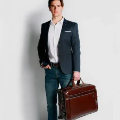 Handbagage Trolleys|Handbagage Koffers>Piquadro Blue Square Cabin Trolley brown