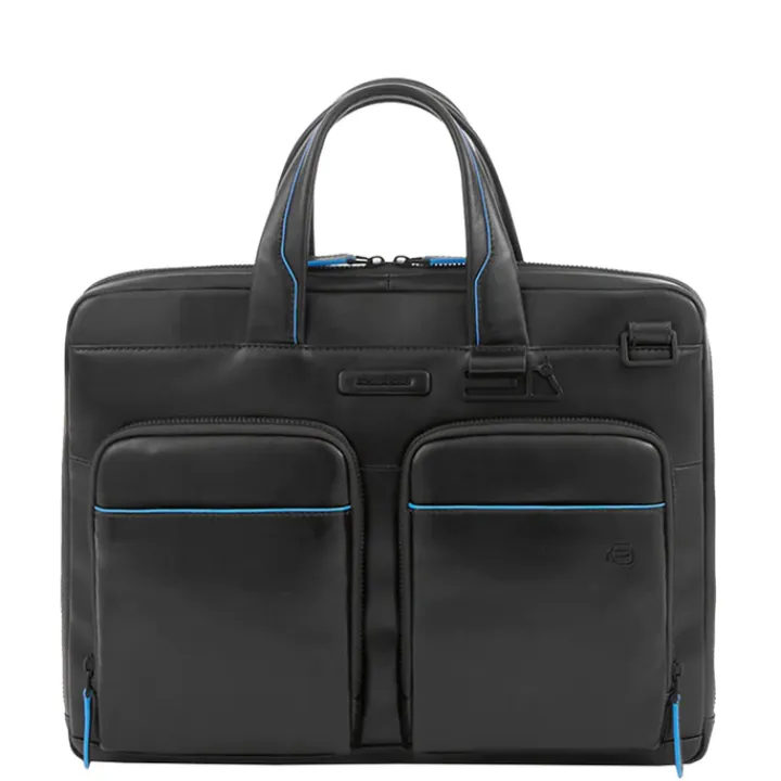 Herentassen|14 Inch Laptoptassen>Piquadro Blue Square Computer Portfolio Briefcase 14'' black