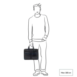 Herentassen|14 Inch Laptoptassen>Piquadro Blue Square Computer Portfolio Briefcase 14'' black