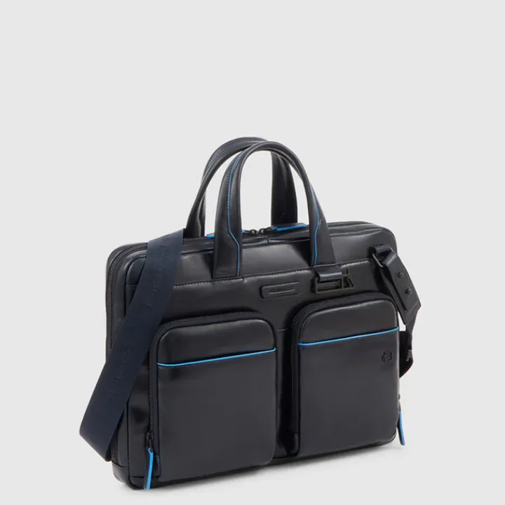 Herentassen|14 Inch Laptoptassen>Piquadro Blue Square Computer Portfolio Briefcase 14'' black