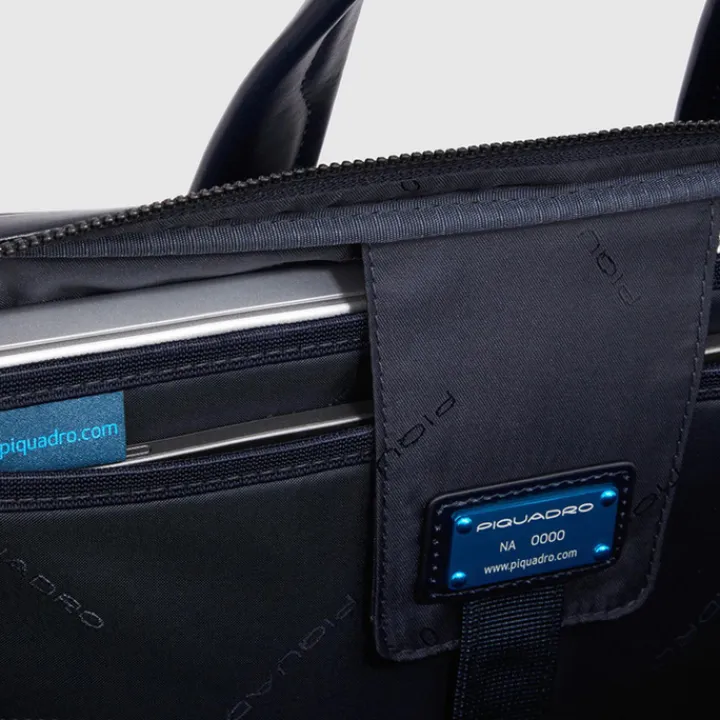 Herentassen|14 Inch Laptoptassen>Piquadro Blue Square Computer Portfolio Briefcase 14'' black