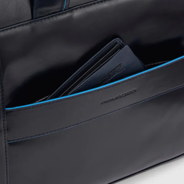 Herentassen|14 Inch Laptoptassen>Piquadro Blue Square Computer Portfolio Briefcase 14'' black