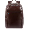15.6 Inch Laptoptassen|Laptop Rugzakken>Piquadro Blue Square Computer Backpack with iPad Compartment dark brown