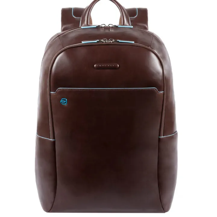 15.6 Inch Laptoptassen|Laptop Rugzakken>Piquadro Blue Square Computer Backpack with iPad Compartment dark brown
