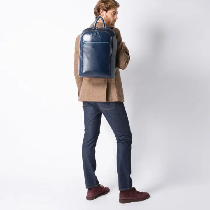 15.6 Inch Laptoptassen|Laptop Rugzakken>Piquadro Blue Square Computer Backpack with iPad Compartment dark brown