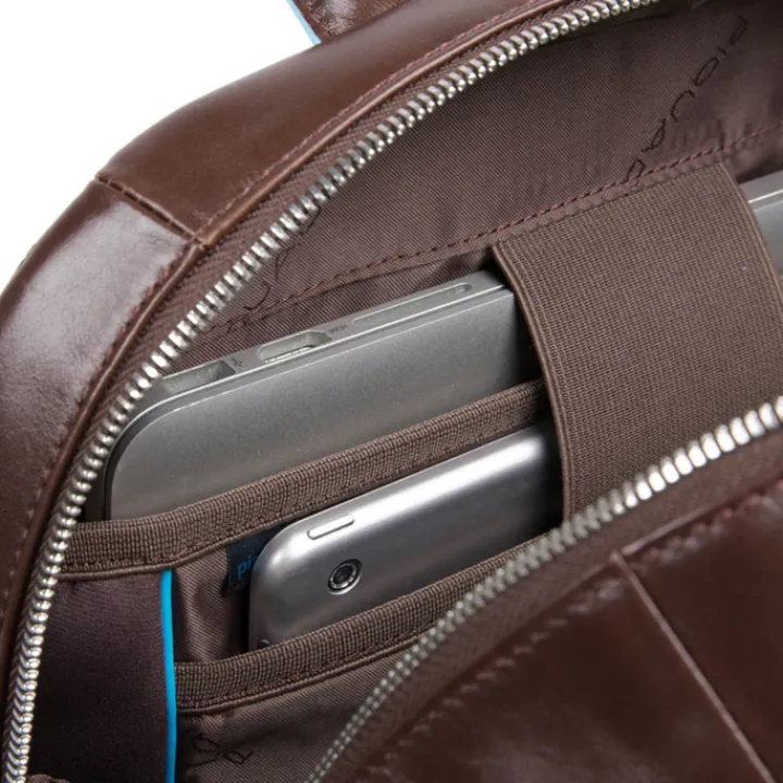 15.6 Inch Laptoptassen|Laptop Rugzakken>Piquadro Blue Square Computer Backpack with iPad Compartment dark brown