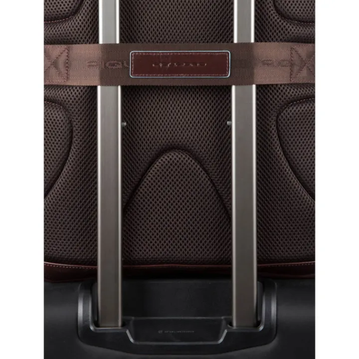 15.6 Inch Laptoptassen|Laptop Rugzakken>Piquadro Blue Square Computer Backpack with iPad Compartment dark brown