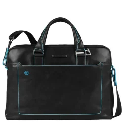 Herentassen|15 Inch Laptoptassen>Piquadro Blue Square Computer Portfolio Briefcase 15'' black