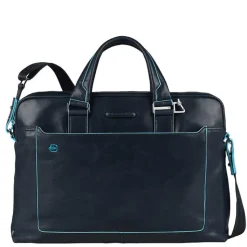 Herentassen|15 Inch Laptoptassen>Piquadro Blue Square Computer Portfolio Briefcase 15'' night blue