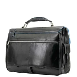 Herentassen|15.6 Inch Laptoptassen>Piquadro Blue Square Computer Briefcase black