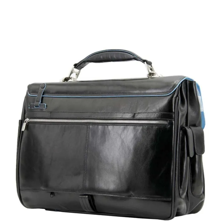 Herentassen|15.6 Inch Laptoptassen>Piquadro Blue Square Computer Briefcase black