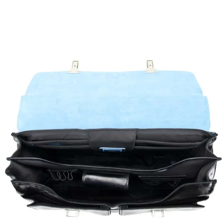 Herentassen|15.6 Inch Laptoptassen>Piquadro Blue Square Computer Briefcase black