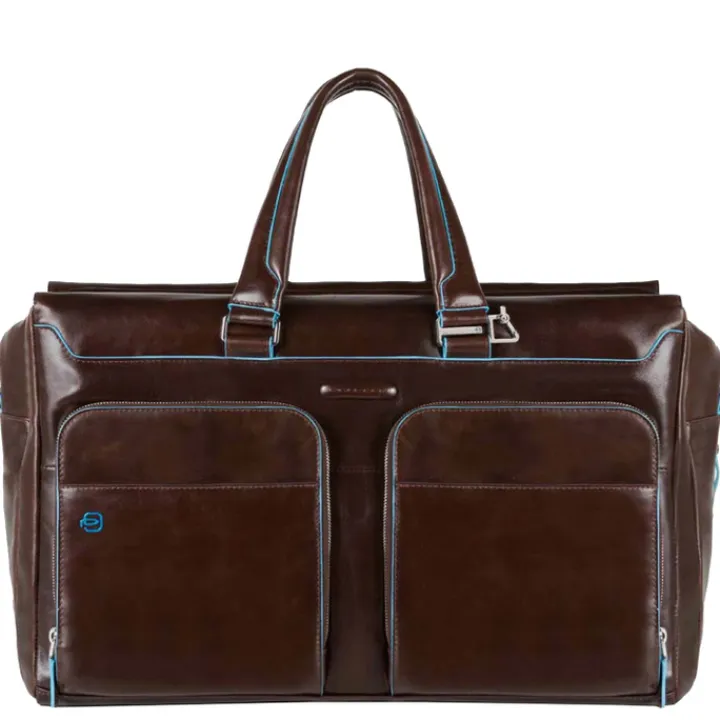 Kleine Reistassen|Handbagage Reistassen>Piquadro Blue Square Duffel Bag brown