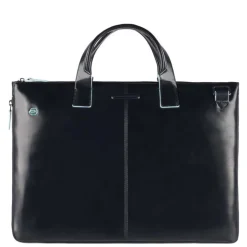 Herentassen|15.6 Inch Laptoptassen>Piquadro Blue Square Expandable Slim Computer Bag 15.6" night blue