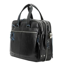 Herentassen|15 Inch Laptoptassen>Piquadro Blue Square Expandable Computer Case with iPad/iPad Air Holder black