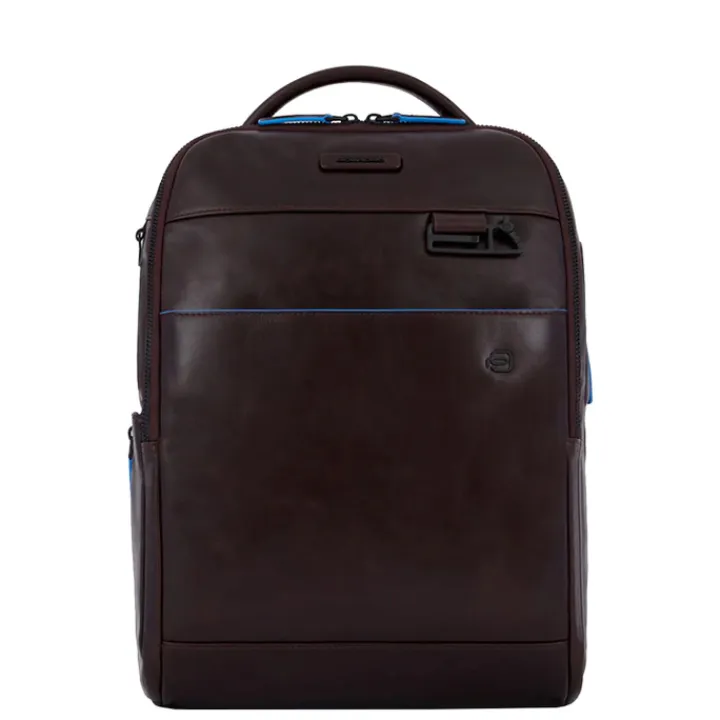 Kleine Rugzakken|14 Inch Laptoptassen>Piquadro Blue Square Revamp Laptop Backpack brown