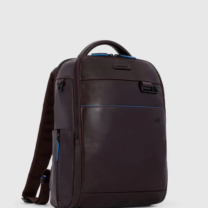 Kleine Rugzakken|14 Inch Laptoptassen>Piquadro Blue Square Revamp Laptop Backpack brown