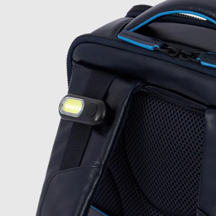 Kleine Rugzakken|14 Inch Laptoptassen>Piquadro Blue Square Revamp Laptop Backpack brown