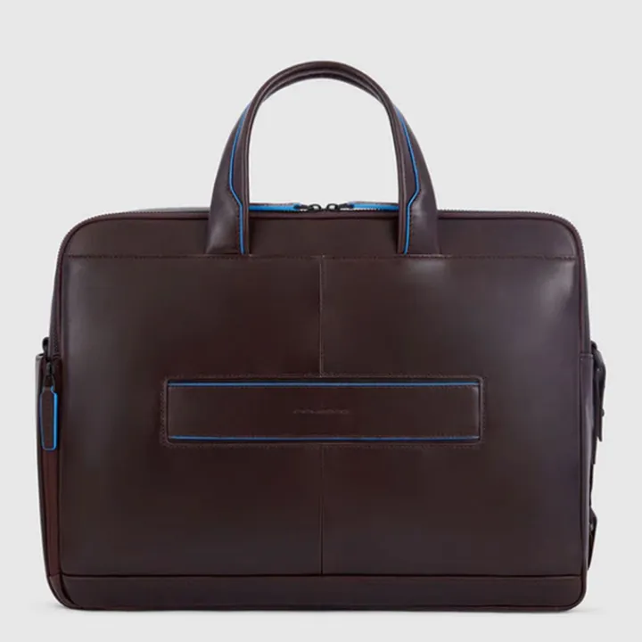 Herentassen|15.6 Inch Laptoptassen>Piquadro Blue Square Revamp Laptopbag brown