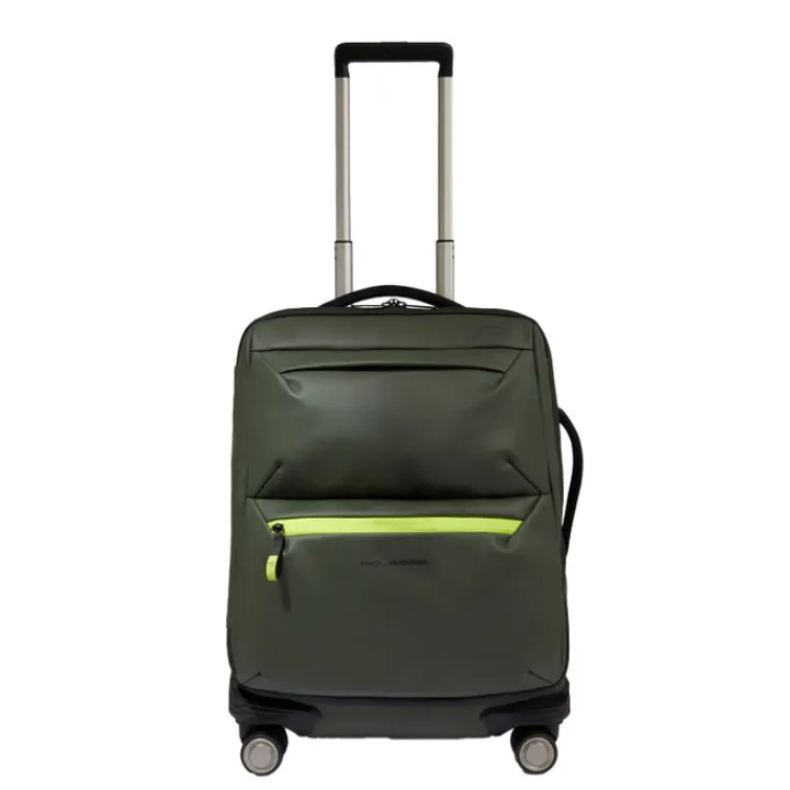 Transavia Trolleys|Ryanair Trolleys>Piquadro C2OW Slim Cabin Spinner 55 verde