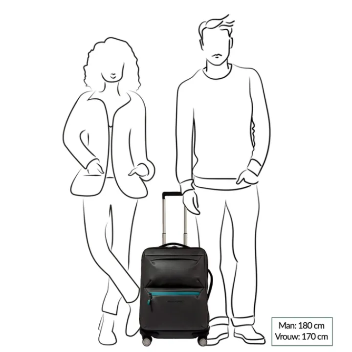 Transavia Trolleys|Ryanair Trolleys>Piquadro C2OW Slim Cabin Spinner 55 verde