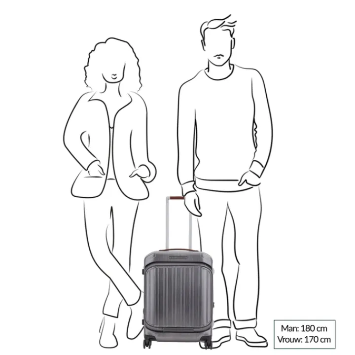 Transavia Trolleys|Ryanair Trolleys>Piquadro PQ Light Frame Laptop Cabin Spinner 55 grey