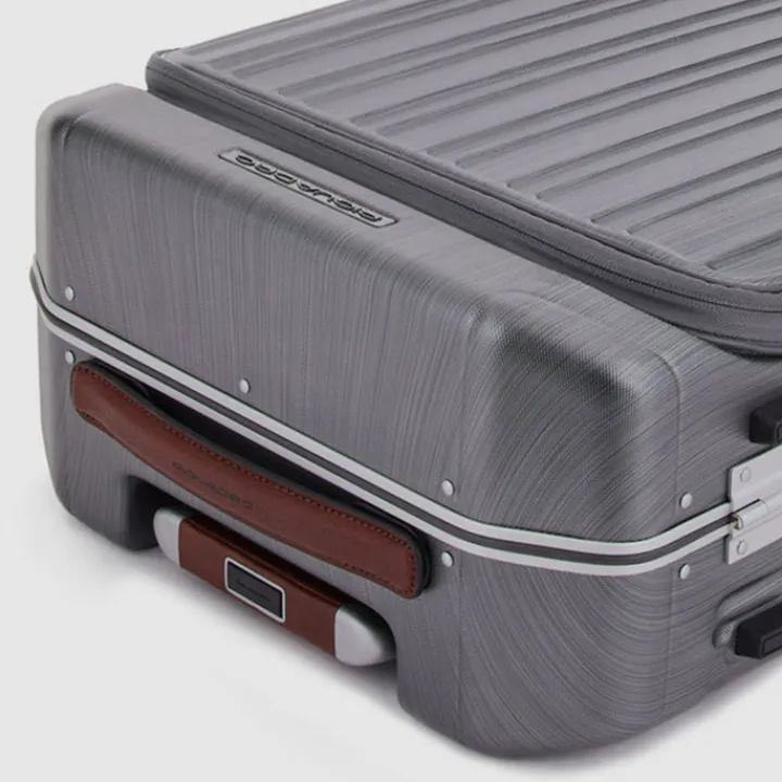 Transavia Trolleys|Ryanair Trolleys>Piquadro PQ Light Frame Laptop Cabin Spinner 55 grey