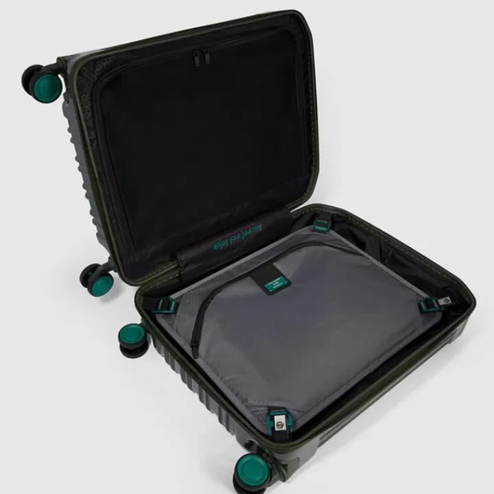 Transavia Trolleys|Ryanair Trolleys>Piquadro PQ-Light Cabin Trolley 55 BV4425PQLS3 green