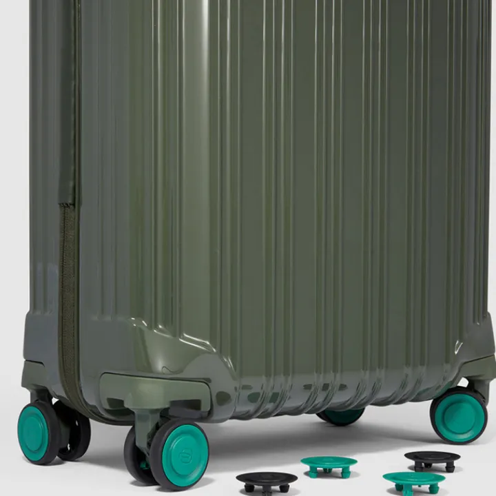 Transavia Trolleys|Ryanair Trolleys>Piquadro PQ-Light Cabin Trolley 55 BV4425PQLS3 green