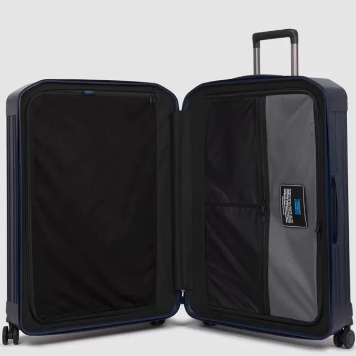 Harde Koffers|Reiskoffers>Piquadro PQ-Light Large Trolley cobalt blue