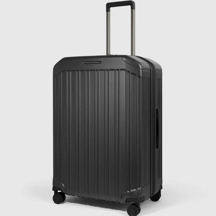 Lichtgewicht Koffers|Harde Koffers>Piquadro PQ-Light Medium Trolley matt black