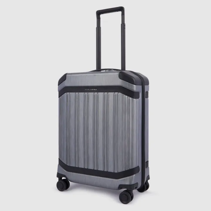 Transavia Trolleys|Ryanair Trolleys>Piquadro PQ-Light Premium Slim Cabin Spinner 55 grey-black