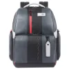 15.6 Inch Laptoptassen|Laptop Rugzakken>Piquadro Urban Fast-check PC Backpack with iPad Compartment grey-black