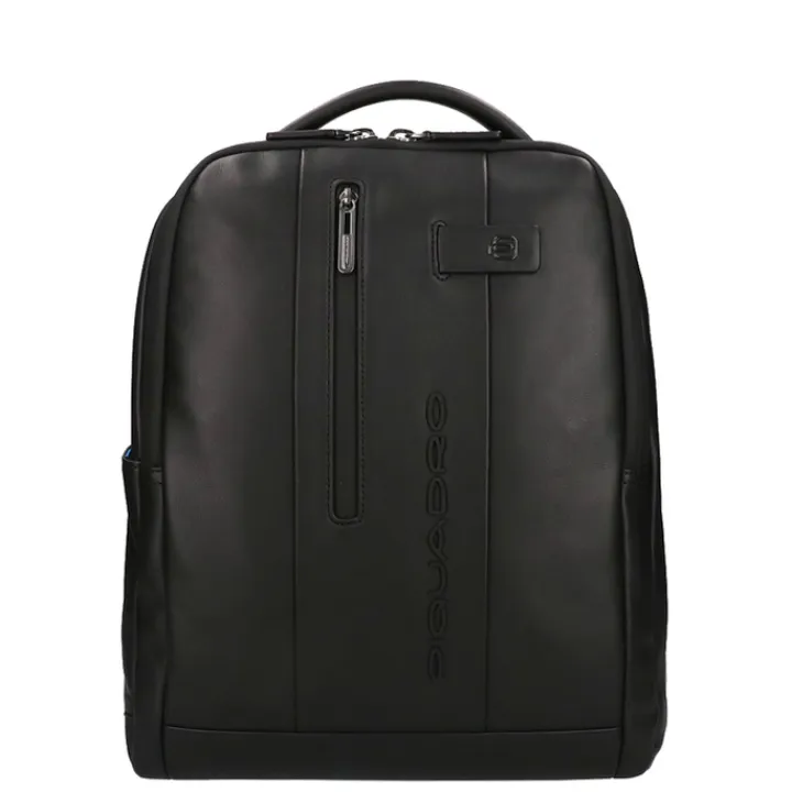 Kleine Rugzakken|14 Inch Laptoptassen>Piquadro Urban Leather Computer Backpack 14" black