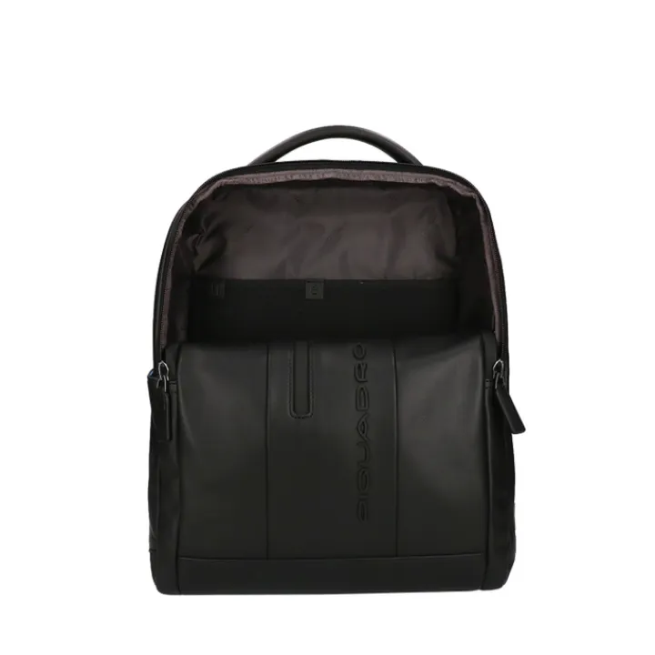 Kleine Rugzakken|14 Inch Laptoptassen>Piquadro Urban Leather Computer Backpack 14" black