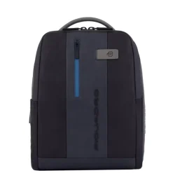 Kleine Rugzakken|14 Inch Laptoptassen>Piquadro Urban Leather Computer Backpack 14" black/grey