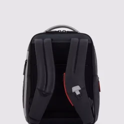 Kleine Rugzakken|14 Inch Laptoptassen>Piquadro Urban Leather Computer Backpack 14" grey/black